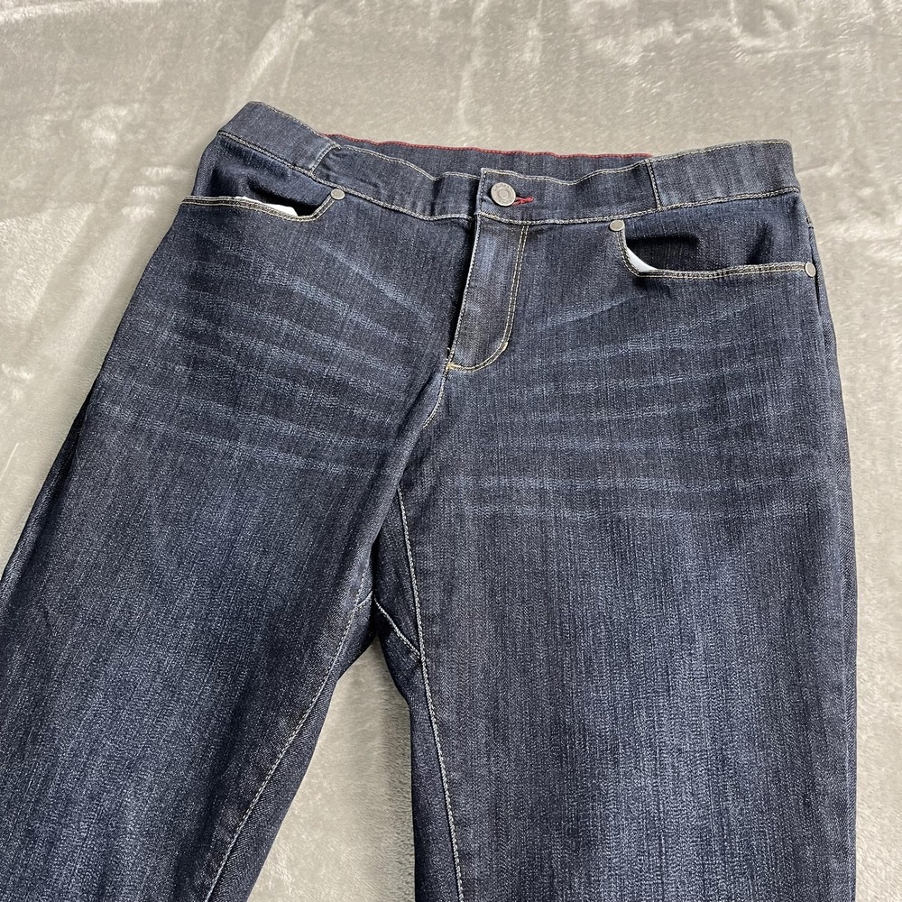 L.L. Bean Jeans‎ Womens 10 Blue Dark Wash Jogger Tapered Stretch 32x29 Denim - Picture 3 of 9